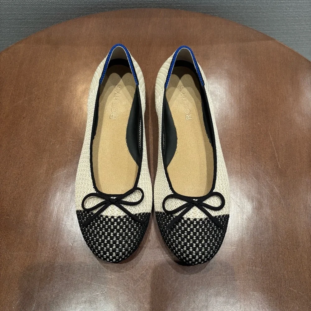 Rothy's Black & White Tweed Ballet Flats - Picture 7 of 15